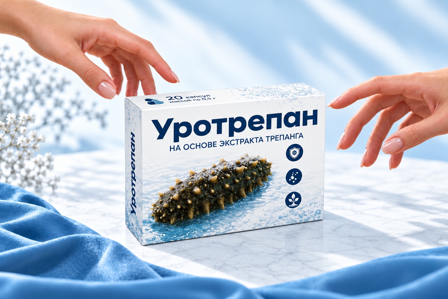 Упаковка Уротрепан на светлом фоне